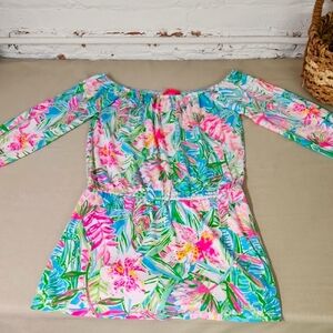 Lilly Pulitzer Lilly Of The Jungle Off Shoulder Lana Romper Size Med